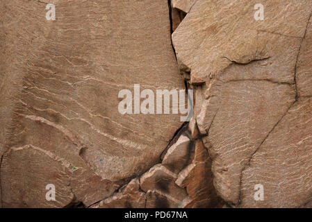 In granito rosa di protezione canadese, tipico della roccia in Killarney Park, Ontario. Foto Stock