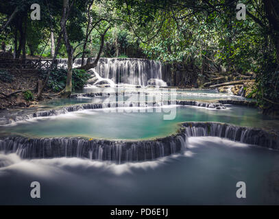 Kuang Si cascate a Luang Prabang, Laos Foto Stock