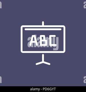 Icona ABC alfabeto semplice piatto contorno stile illustrazione. Illustrazione Vettoriale