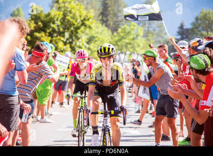 Mikel Nieve, angolo Olandese, Alpe d'Huez Tour de France 2018 Foto Stock