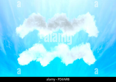 Simbolo di astrologia nel cloud materiale - Aquarius Foto Stock