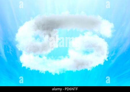 Simbolo di astrologia nel cloud materiale - il cancro Foto Stock