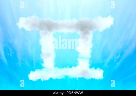 Simbolo di astrologia nel materiale di cloud - Gemini Foto Stock