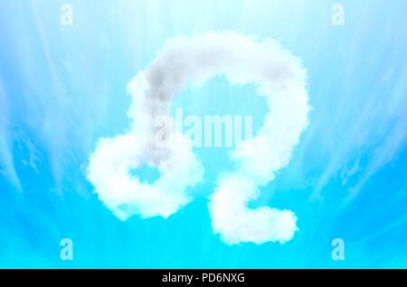 Simbolo di astrologia nel materiale di cloud - Leo Foto Stock