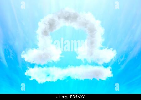 Simbolo di astrologia nel materiale di cloud - Libra Foto Stock