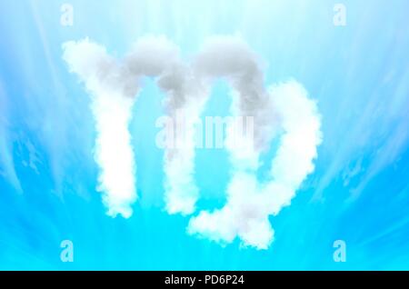 Simbolo di astrologia nel cloud materiale - Virgo Foto Stock