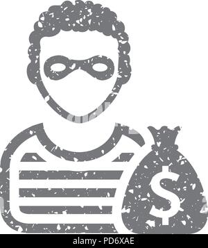 Icona grunge - ladro Illustrazione Vettoriale