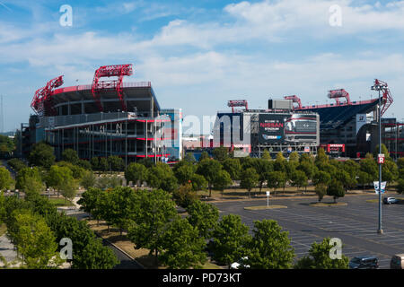 Nissan Stadium di Nashville, Tennessee, Stati Uniti d'America è la casa dei Tennessee Titans NFL Football Team. Foto Stock