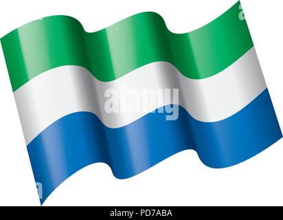 Sierra Leone bandiera, illustrazione vettoriale Illustrazione Vettoriale