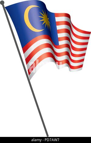 Bandiera della Malesia, illustrazione vettoriale Illustrazione Vettoriale