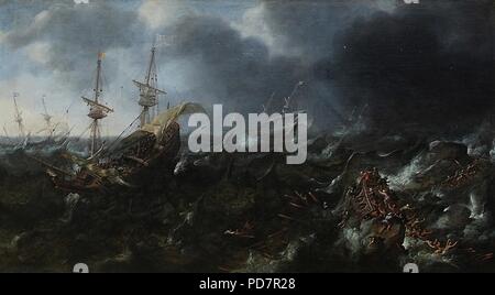 Andries Van Eertvelt-Ships nel pericolo 1623. Foto Stock