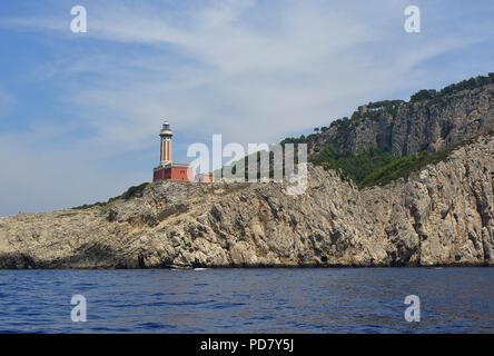 Faro di Punta Carena sull' isola di Capri Foto Stock