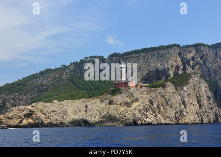 Faro di Punta Carena sull' isola di Capri Foto Stock