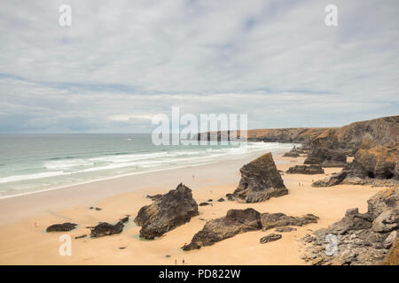 Tregurrian sulla costa nord della Cornovaglia, England, Regno Unito Foto Stock