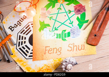 Immagine concettuale del Feng Shui con cinque elementi Foto Stock