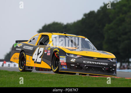 4 agosto 2018: Xfinity NASCAR driver della serie Kyle Larson (42) durante la NASCAR XFINITY serie mostra Zippo 200 al Glen Sabato, 4 agosto 2018 a Watkins Glen International in Watkins Glen, New York. Ricca Barnes/CSM Foto Stock