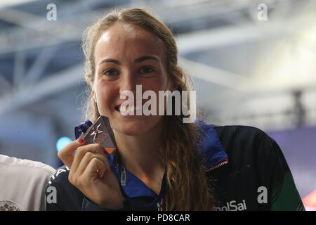 Glasgow, Regno Unito. Il 7 agosto 2018. Carlotta Zofkova (Italia) durante il Nuoto Campionati Europei Glasgow 2018, a Tollcross International centro nuoto, a Glasgow in Gran Bretagna, il giorno 6 Agosto 7, 2018 - Photo Laurent Lairys / DPPI Credito: Laurent Lairys/Agence Locevaphotos/Alamy Live News Foto Stock