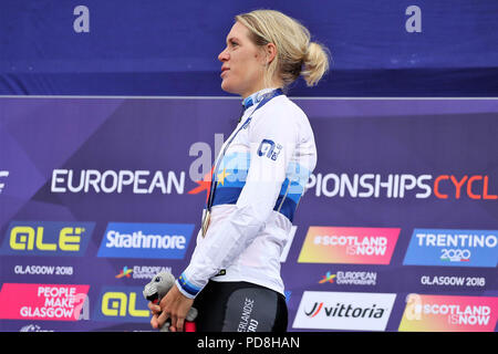 Glasgow, brevetto statunitense n. 8 agosto 2018. Ellen van DIJK (Paesi Bassi)Campione Europeo cronometro durante il ciclismo su strada Campionati Europei Glasgow 2018, nel centro della città di Glasgow e aree metropolitane della Gran Bretagna, il giorno 7 e il giorno 8 agosto 2018 - Photo Laurent Lairys / DPPI Credito: Laurent Lairys/Agence Locevaphotos/Alamy Live News Foto Stock