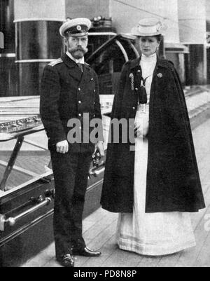 Lo Zar Nicola II di Russia. 1868-1918. L'ultimo imperatore della Russia. Nella foto qui con la moglie imperatrice Alexandra, 1872-1918. Foto Stock