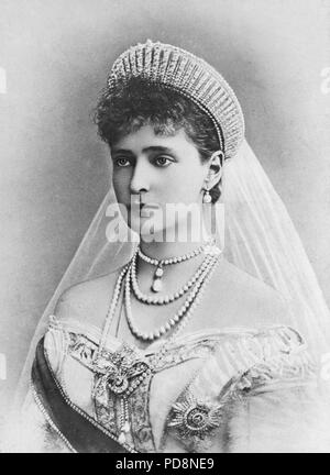 Lo Zar Nicola II di Russia. 1868-1918. L'ultimo imperatore della Russia. Nella foto qui la sua moglie imperatrice Alexandra. 1872-1918. Foto Stock