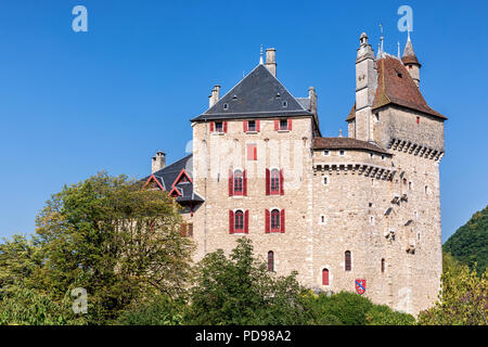 Château de Menthon-Saint-Bernard, Haute Savoie, Francia Foto Stock