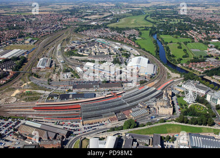 La stazione di York dall'aria su 4.9.12. Foto Stock