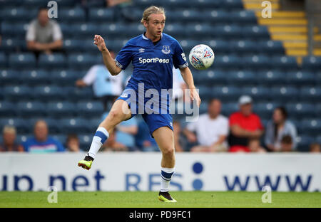 Everton il Tom Davies durante la pre-stagione amichevole a Ewood Park di Blackburn. Foto Stock