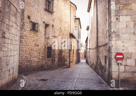 Il quartiere medievale di Girona, Spagna Foto Stock