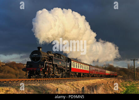 80080 passa le bave sulla East Lancs 19.1.14 Ferroviarie Foto Stock