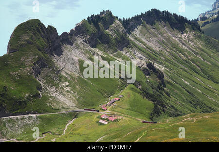 Il lago di Brienz Rothorn ferrovia in Svizzera su 9.7.15 Foto Stock