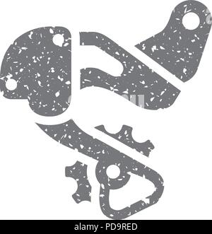 Icona grunge - deraillieur posteriore Illustrazione Vettoriale