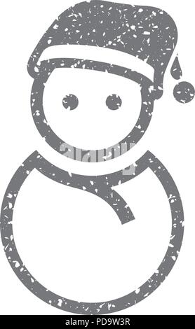 Icona grunge - pupazzo di neve Illustrazione Vettoriale