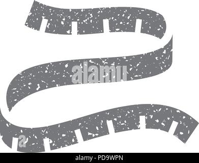 Icona grunge - Nastro di misurazione Illustrazione Vettoriale