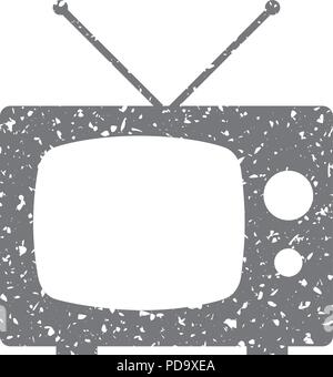 Icona grunge - Televisione Illustrazione Vettoriale