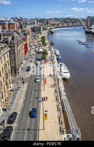 Il Quayside tra Newcastle e Gateshead Foto Stock