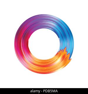 Spazzolata colore olio o vernice acrilica elemento di design. Illustrazione Vettoriale Illustrazione Vettoriale