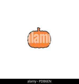 Arance mature zucca sticker isolati su sfondo bianco Illustrazione Vettoriale