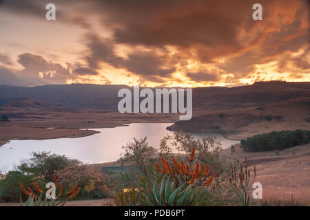 Montagne Drakensberg, Kwazulu Natal, Sud Africa Foto Stock