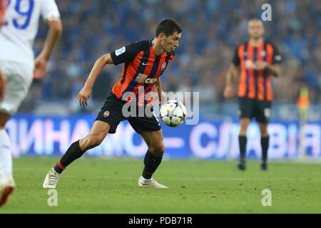 3 agosto 2018 - KIEV, UCRAINA: Tara Stepanenko corre e dribbling con la palla. Ukrainian Premier League. Dinamo Kiev - Shakhtar Donetsk Foto Stock