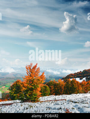 Scena spettacolare sulle montagne di autunno Foto Stock