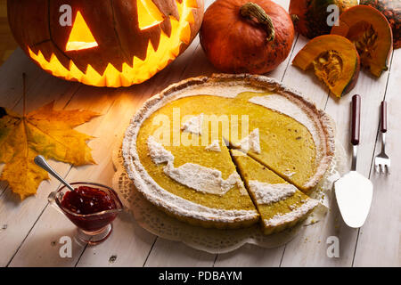 Torta di zucca di Halloween Foto Stock