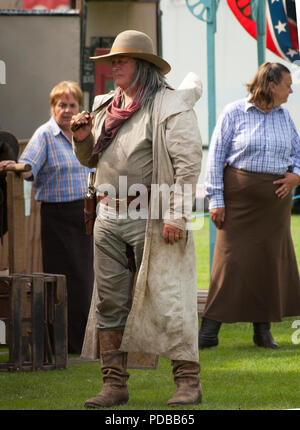 Attore in un American Wild West Show all'aperto Foto Stock