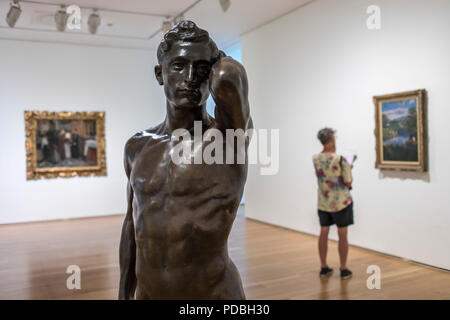 La scultura in bronzo, "Risveglio da Nemesio Mogrobejo. Museo de Bellas Artes o il museo di Belle Arti di Bilbao, Spagna Foto Stock