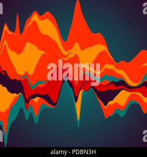 Grande per la visualizzazione di dati. Streamgraph. Infografico futuristico. Inf Illustrazione Vettoriale