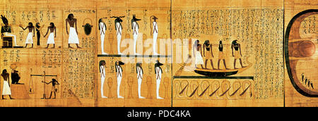 Frammento di un Papiro funerario del V dinastia del Libro dei Morti. Antico Regno (2636-2155 a.C.). Il museo del Louvre. Parigi, Francia. Foto Stock