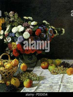 Flowerpiece, Monet, Claude, 1869. Foto Stock