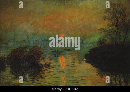 Tramonto sulla Senna a Lavacourt, Monet, Claude, 1880. Foto Stock