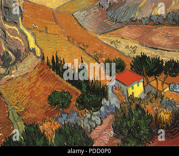 Paesaggio con casa e Plowman, Van Gogh, Vincent Willem, 1889. Foto Stock