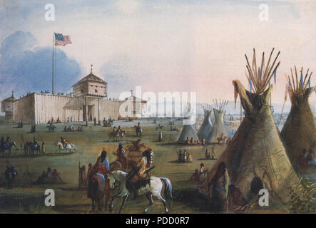 Sioux a Ft. Laramie 1837, Miller, Alfred Giacobbe, 1837. Foto Stock