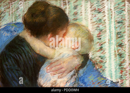 La madre e il Bambino, Cassatt Mary, 1880. Foto Stock